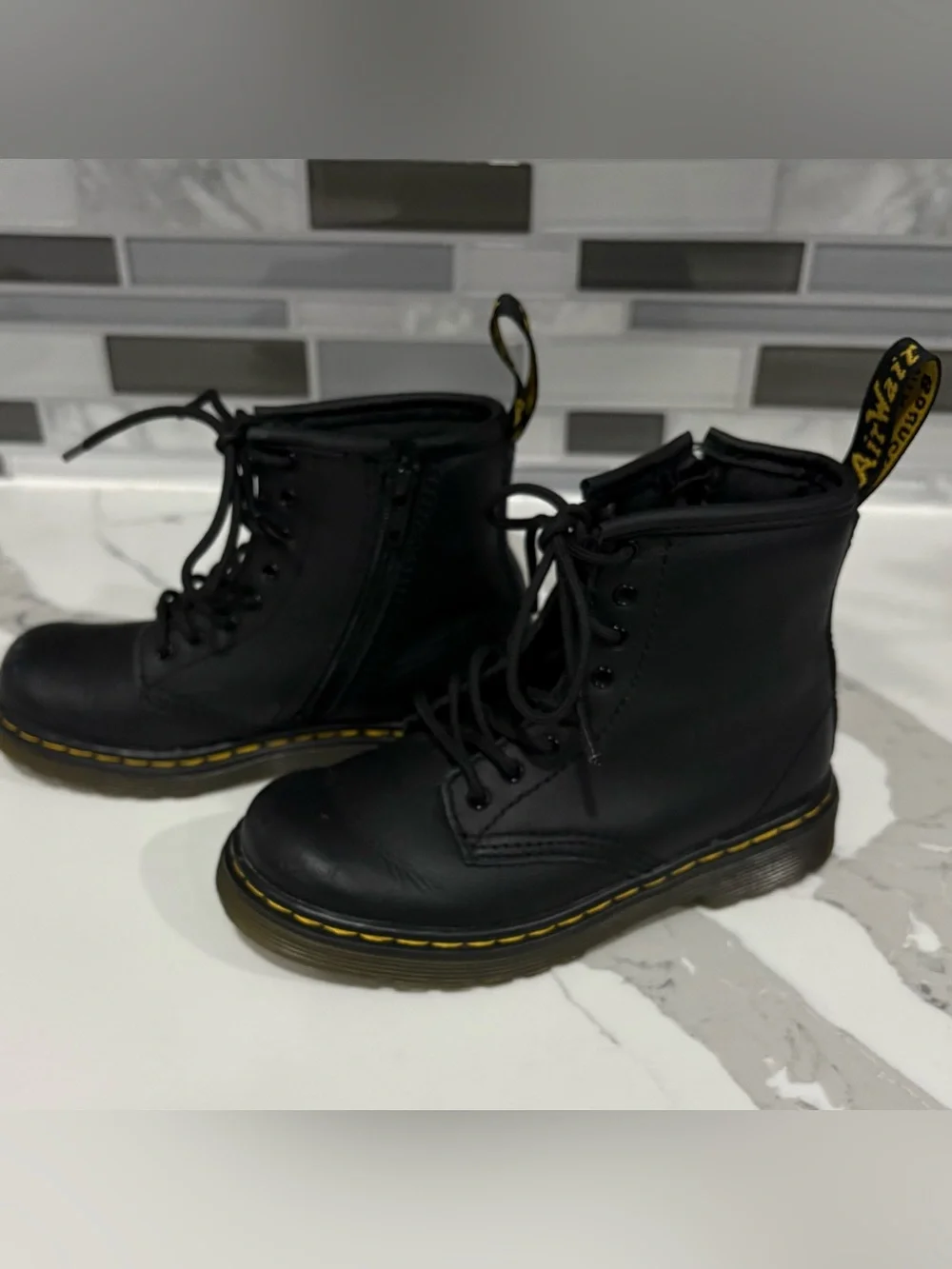 Dr. Martens Aprile Combat Lace Up Boots Small Boys Size 10